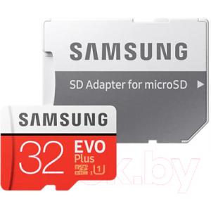 Карта памяти Samsung EVO Plus MicroSDHC 32GB + адаптер (MB-MC32GA)