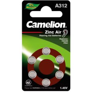 Комплект батареек Camelion ZA312 BL6 Mercury Free