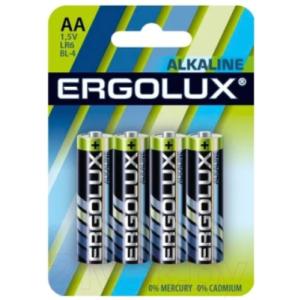 Комплект батареек Ergolux LR6 Alkaline BL-4