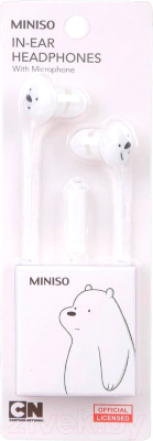 Наушники-гарнитура Miniso We Bare Bears / 8512 Наушники-гарнитура Miniso We Bare Bears / 8512