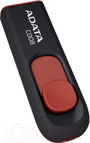 Usb flash накопитель A-data C008 Black-Red 16 Gb (AC008-16G-RKD)
