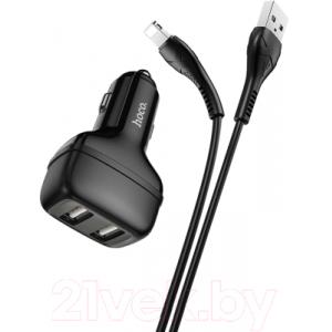 Зарядное устройство автомобильное Hoco Z36 + кабель Lightning AM-8pin