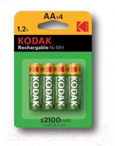 Аккумулятор Kodak HR6-4BL 2100mAh Ni-MH Pre-Charged (KAARPC-4BL)