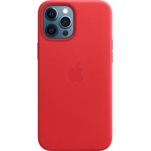 Чехол-накладка Apple Leather Case With MagSafe для iPhone 12 ProMax Product Red/MHKJ3