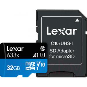 Карта памяти Lexar High-Performance 633x microSDHC 32GB UHS-I (LSDMI32GBB633A)