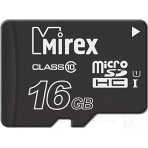 Карта памяти Mirex microSDHC (Class 10) 16GB (13612-MCSUHS16)