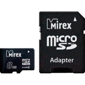 Карта памяти Mirex microSDHC (Class 4) 8GB (13613-ADTMSD08)